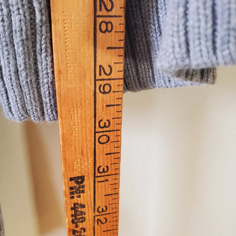 Ralph Lauren Polo Jeans Co Mens XL Half Zip Sweater Flag Cotton Gray Collegiate - Picture 7 of 7